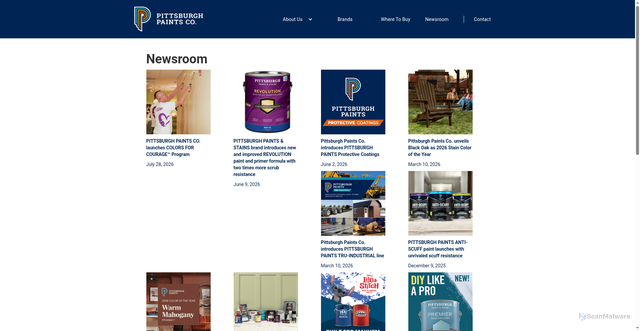 Security scan screenshot of https://www.pittsburghpaintsco.com/newsroom