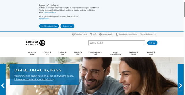 Security scan screenshot of https://www.nacka.se/