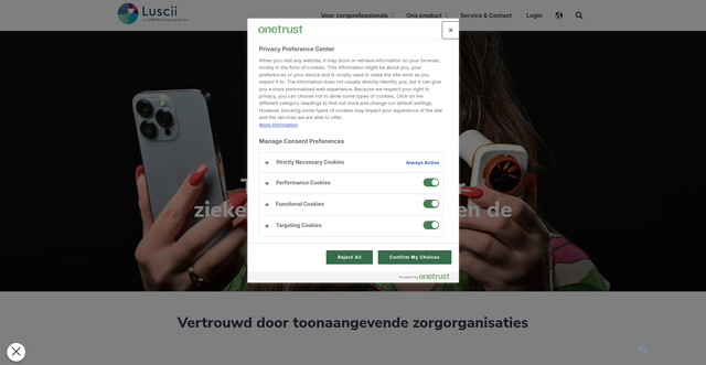 Security scan screenshot of https://luscii.com
