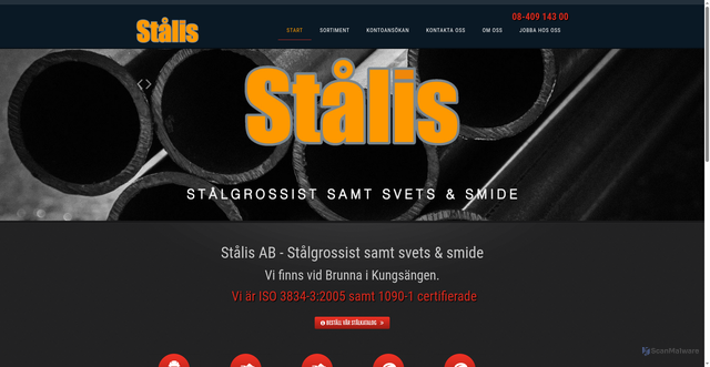 Security scan screenshot of https://stalis.se