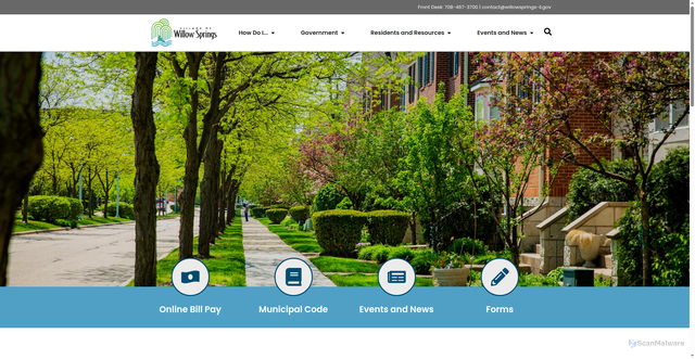Security scan screenshot of https://www.willowsprings-il.gov/
