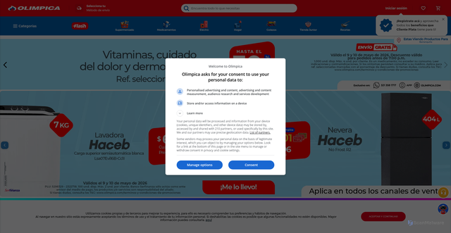 Security scan screenshot of https://www.olimpica.com