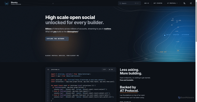 Security scan screenshot of https://bsky.network