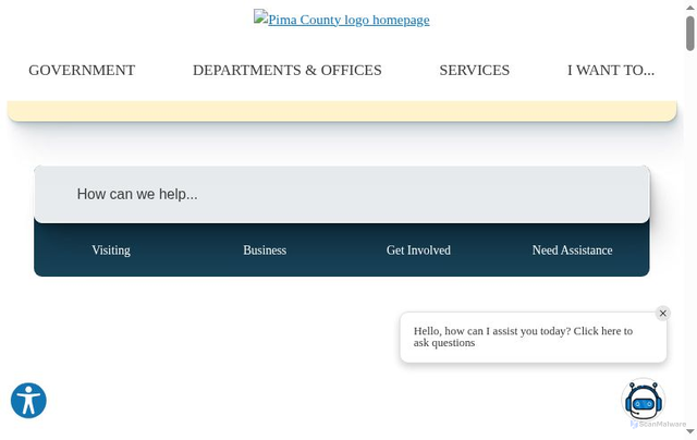 Security scan screenshot of https://www.pima.gov/2120/Immunizations