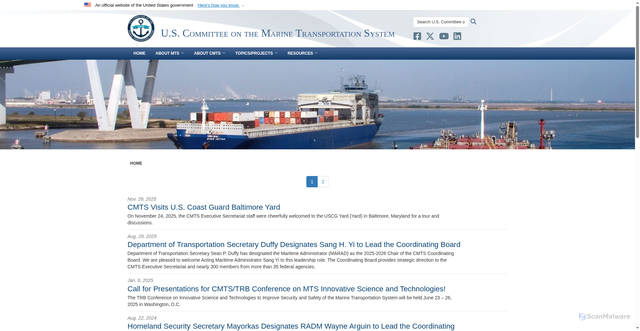 Security scan screenshot of https://www.cmts.gov