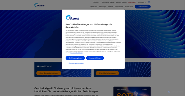 Security scan screenshot of https://akamai.com