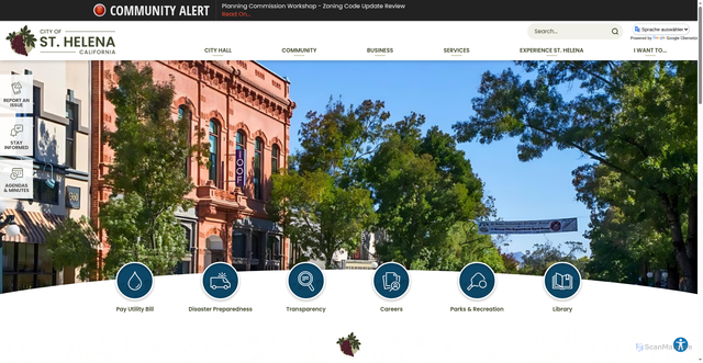 Security scan screenshot of https://cityofsthelena.gov/