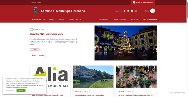 Security scan screenshot of https://www.comune.montelupo-fiorentino.fi.it/