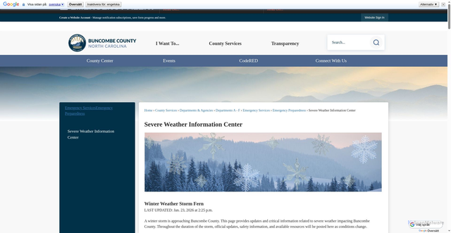 Security scan screenshot of https://www.buncombenc.gov/1076/Severe-Weather-Information-Center
