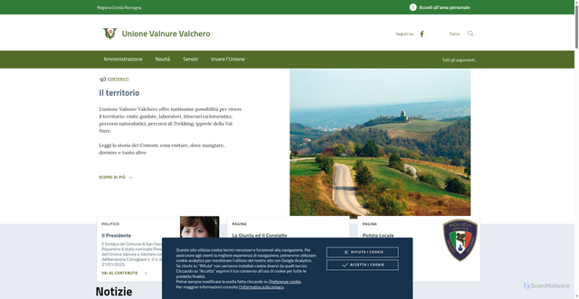 Security scan screenshot of https://www.unionevalnurevalchero.it/