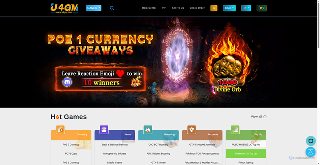 Security scan screenshot of https://www.u4gm.com