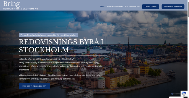 Security scan screenshot of https://redovisningsbyraistockholm.nu