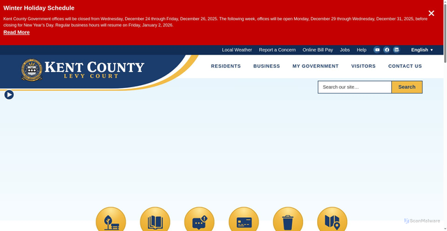 Security scan screenshot of https://www.kentcountyde.gov/Home