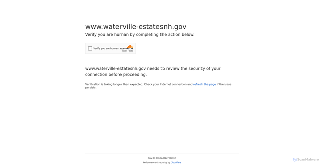 Security scan screenshot of https://www.waterville-estatesnh.gov/