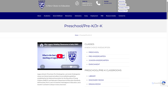 Security scan screenshot of https://www.legacyschoolne.com/pre-school-pre-kindergarten/