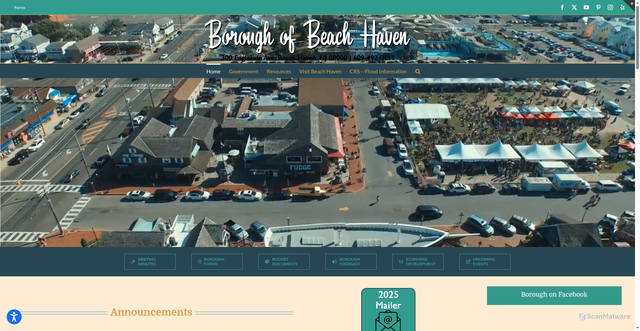 Security scan screenshot of https://beachhaven-nj.gov/