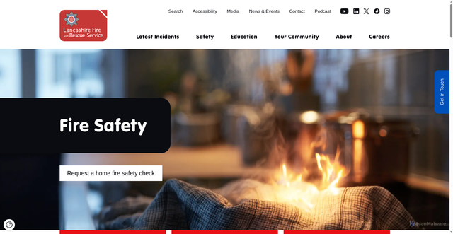 Security scan screenshot of https://www.lancsfirerescue.org.uk/