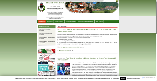 Security scan screenshot of https://comune.concacasale.is.it/