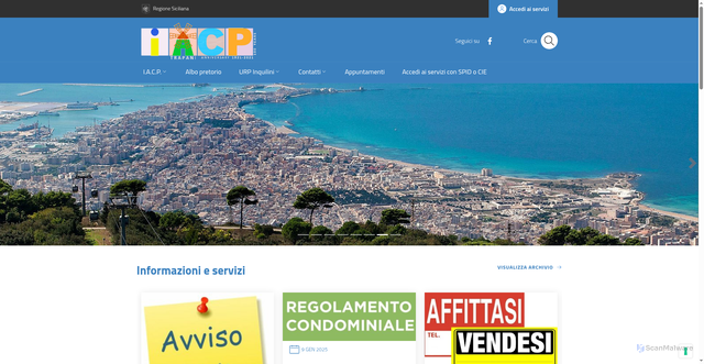 Security scan screenshot of https://www.iacptrapani.it