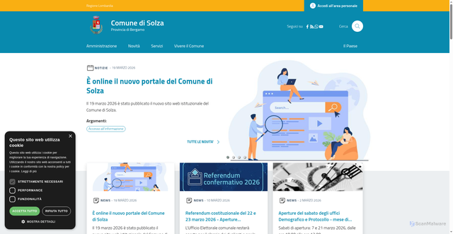 Security scan screenshot of https://www.comune.solza.bg.it/