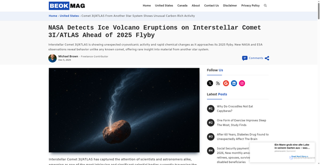 Security scan screenshot of https://beoktoolkit.org/nasa-detects-ice-volcano-eruptions-on-interstellar-comet/