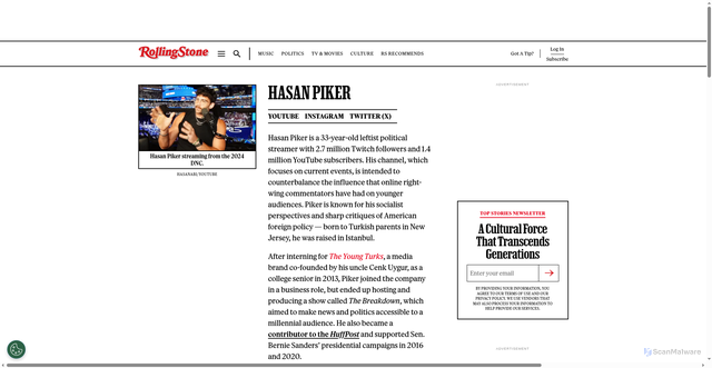 Security scan screenshot of https://www.rollingstone.com/t/hasan-piker/