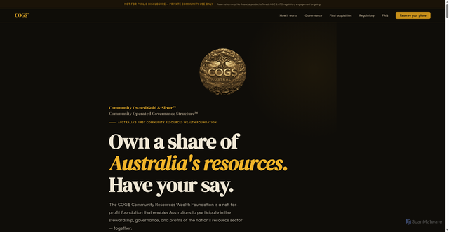 Security scan screenshot of http://cogsaustralia.org/