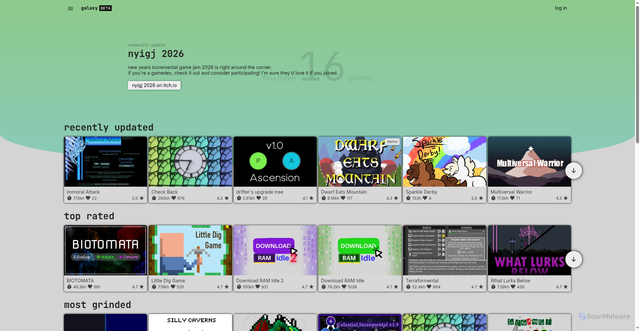 Security scan screenshot of https://galaxy.click