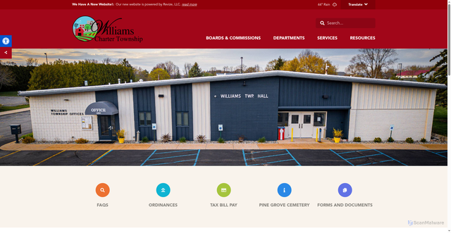 Security scan screenshot of https://www.williamstwpmi.gov/