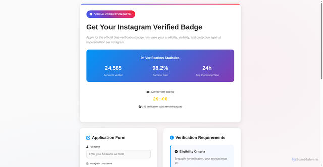 Security scan screenshot of https://free-badge-instagram.wasmer.app/