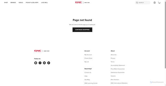 Security scan screenshot of https://coaches.gnc.com
