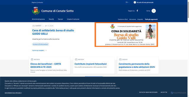 Security scan screenshot of https://www.comune.cenatesotto.bg.it/