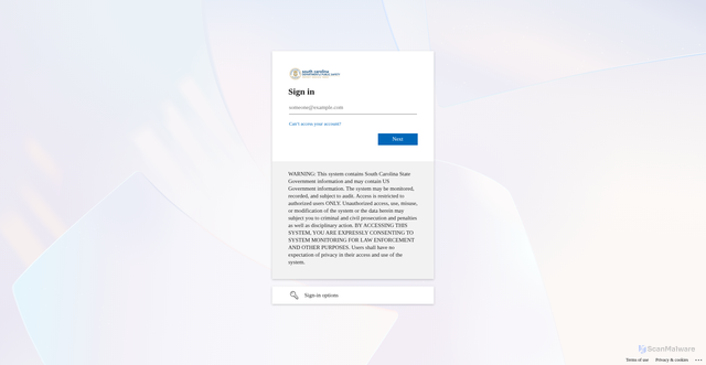 Security scan screenshot of https://scdps365.sharepoint.com