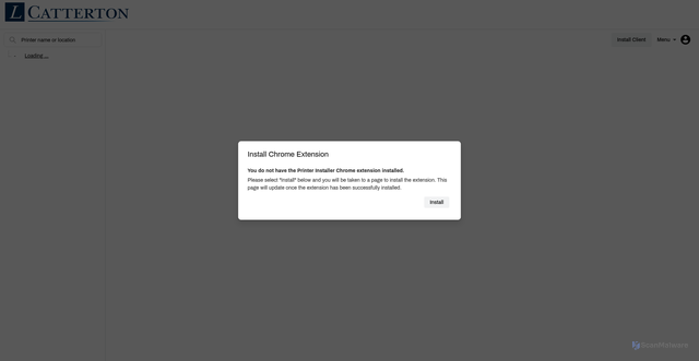 Security scan screenshot of https://lcatterton.printercloud.com