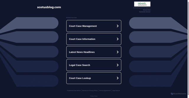 Security scan screenshot of https://www.scotusblog.com/2025/10/supreme-court-declines-to-hear-ghislaine-maxwells-appeal/