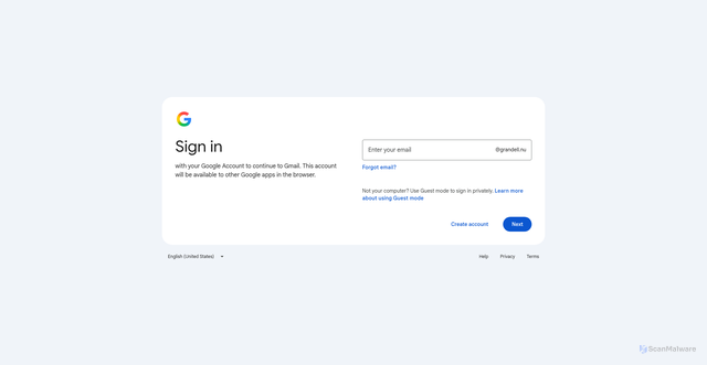 Security scan screenshot of https://grandell.nu