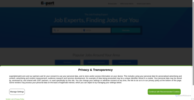 Security scan screenshot of https://expertjobmatch.com