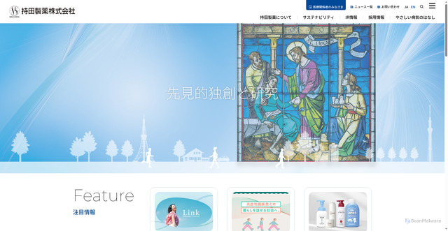 Security scan screenshot of https://www.mochida.co.jp