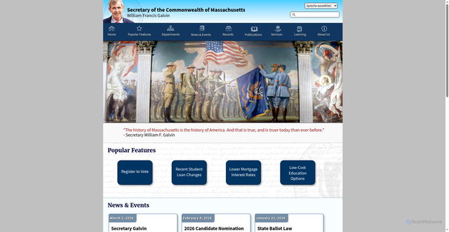 Security scan screenshot of https://www.sec.state.ma.us