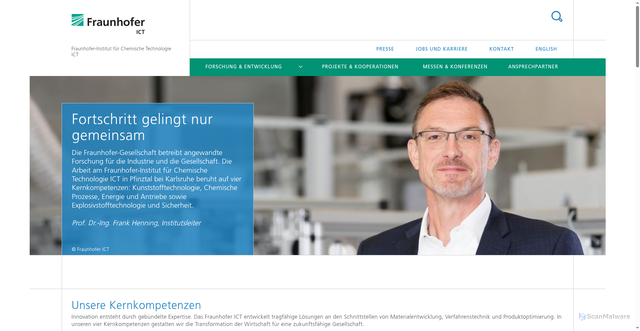 Security scan screenshot of http://www.ict.fraunhofer.de