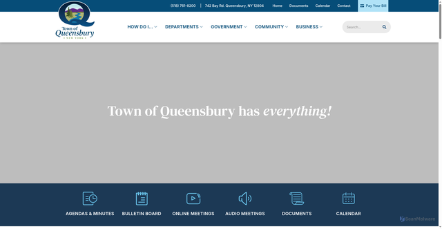 Security scan screenshot of https://www.queensburyny.gov/