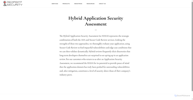 Security scan screenshot of https://redpointsecurity.com/hybrid-application-security-assessment/