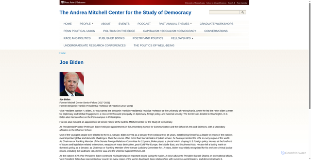 Security scan screenshot of https://amc.sas.upenn.edu/people/senior-fellow-joe-biden