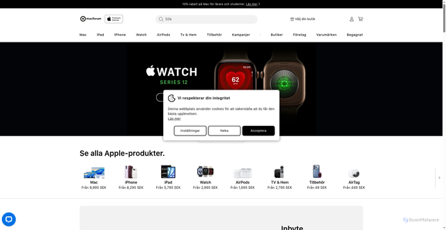 Security scan screenshot of https://macforum.se