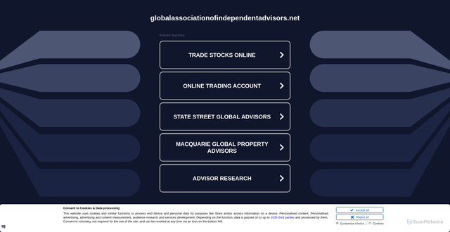 Security scan screenshot of https://globalassociationofindependentadvisors.net