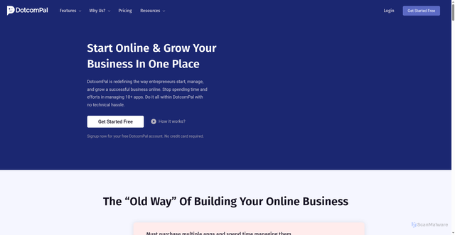 Security scan screenshot of https://dotcompal.co