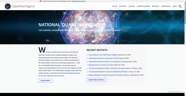 Security scan screenshot of https://www.quantum.gov/