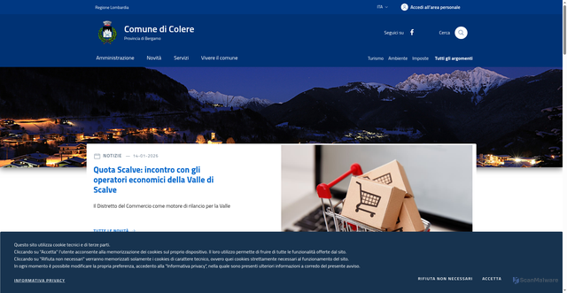 Security scan screenshot of https://www.comune.colere.bg.it/