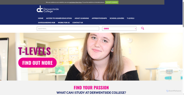 Security scan screenshot of https://www.derwentside.ac.uk/