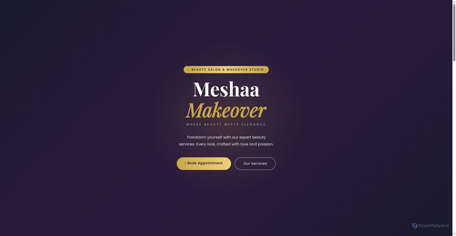 Security scan screenshot of https://meshaamakeup-kecgygqf5h.edgeone.app/